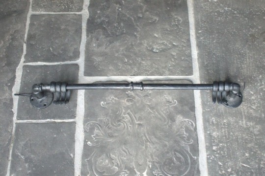 Smeedijzeren wandrek zwart met 6 haken