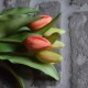 Kunst tulpen zalm koraal