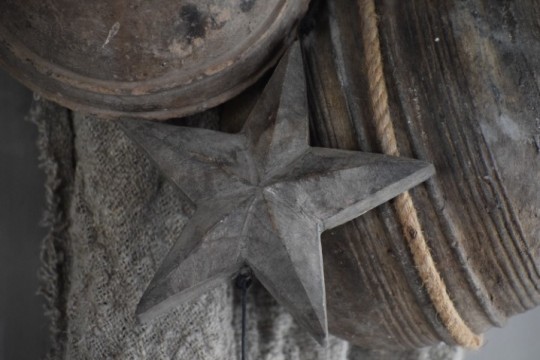Houten kerst ster hanger