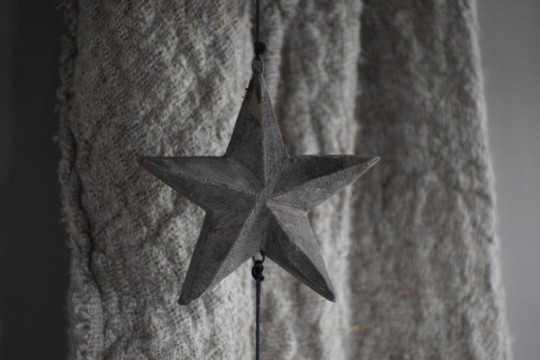 Houten kerst ster hanger