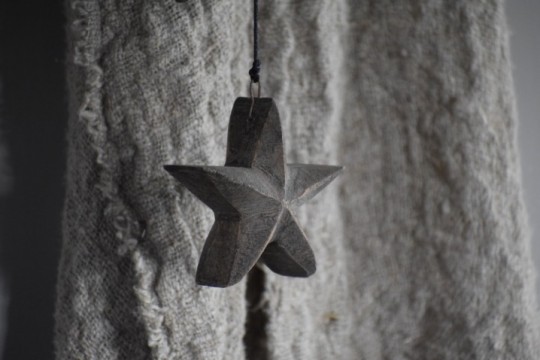 Houten kerst ster hanger