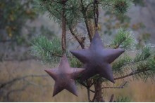 Roestige metalen kerstster XXL