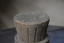 Houten vijzel vergrijsd