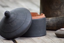 Oud houten Tika pot XL 4