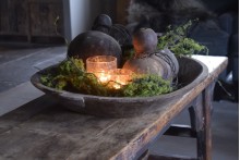 Oude houten schaal XXL