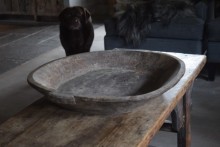 Oude houten schaal XXL