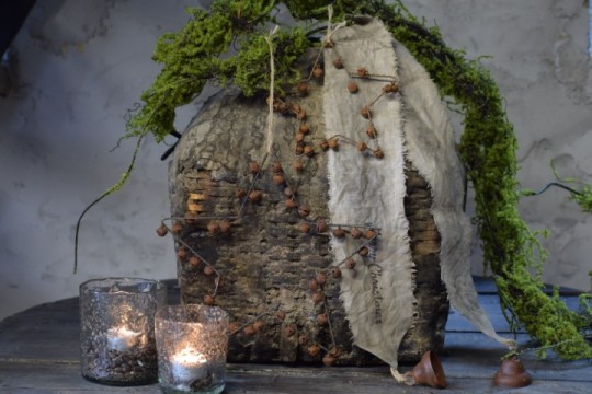 Kerstster met roestige belletjes klein