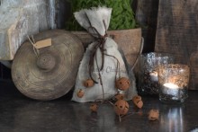 Deco Xmas zakje met belletjes tak