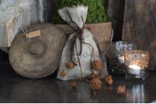 Deco Xmas zakje met belletjes tak