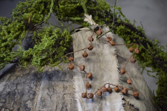 Kerstster met roestige belletjes klein
