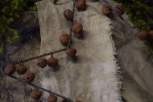 Kerstster met roestige belletjes klein