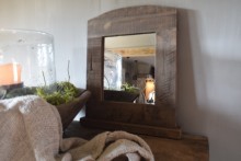 Driftwood spiegel gebogen lijst