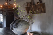 Kunsttak Rosehip Spray 105 cm – Bruine Tak met Groene Appeltjes