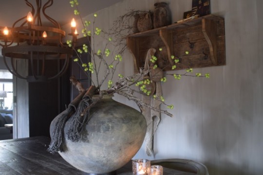 Kunsttak Rosehip Spray 105 cm – Bruine Tak met Groene Appeltjes