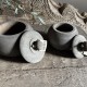 Set van 2 houten potjes