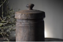 Nepalese houten pot met deksel 5
