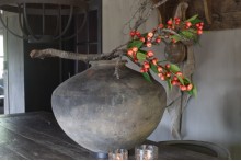 Kunsttak bruin met rode appeltjes