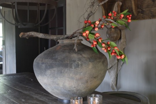 Kunsttak bruin met rode appeltjes