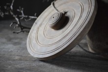 Nepalese houten pot met deksel Nr 13